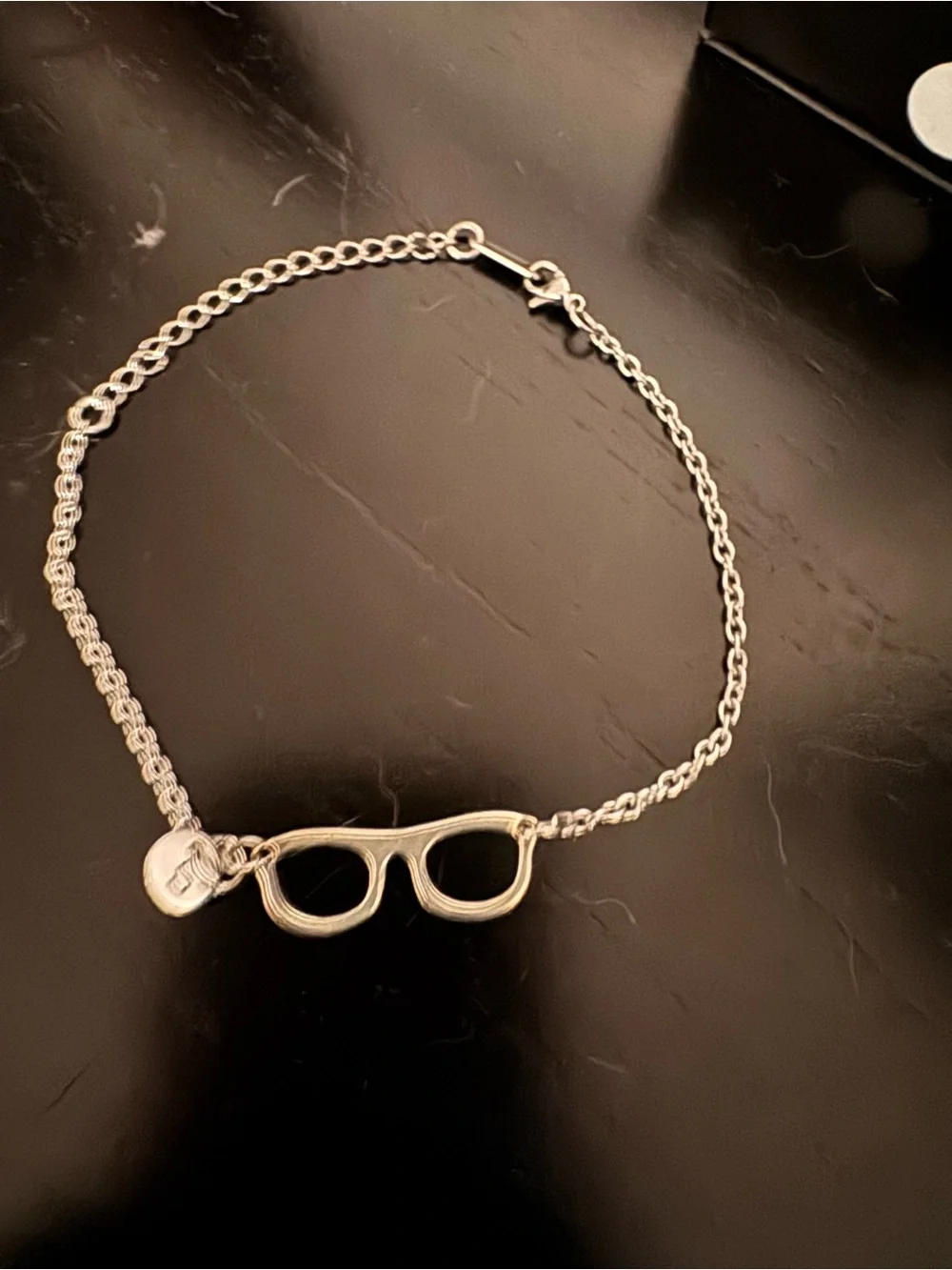 Silver Sunglasses Link Bracelet with “s” charm